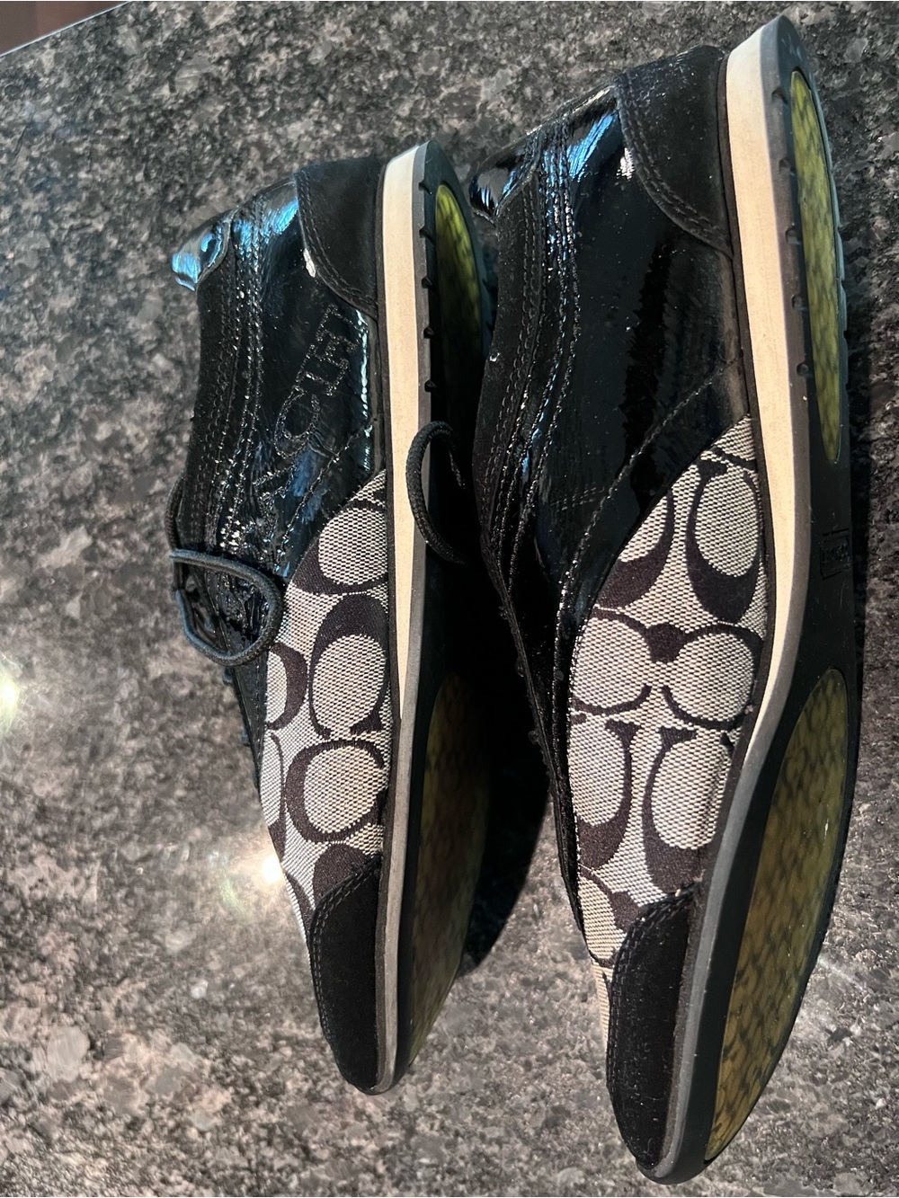 Coach Black and Gray Signature Canvas Sneakers - Picture 4 of 11
